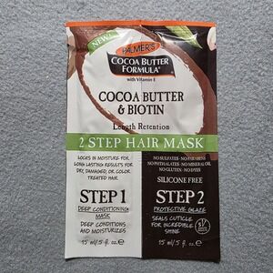 Palmer's Cocoa Butter & Biotin 2 Step Hair Mask Length Retention 2x0.5oz Duo